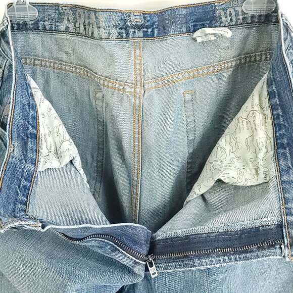 Ariat Jeans Men's 38x32 Blue Fade Low Rise Boot Denim Distressed Destroyed - Picture 11 of 15